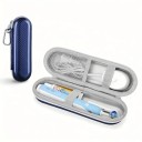 Reiseetui für elektrische Zahnbürste 21 x 7,5 cm Hartes EVA-Etui Wasserabweisendes Carbon-Design Platz für Ladegerät und Zahnpasta Karabiner 2
