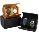 Reiseetui für Uhren 15 × 7 × 10 cm Rollorganizer für 2 Uhren mit herausnehmbaren Kissen Etui für Uhren zum Reisen 1