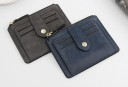 Reisegeldbörse für Zahlungskarten mit Reißverschlusstasche Dünnes Etui aus PU-Leder mit Fächern und Druckknopf 12 x 9,5 x 1 cm 11