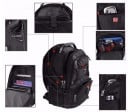 Reiserucksack mit Laptopfach Atmungsaktives Rückensystem Kopfhörerausgang Wasserabweisend Nylon und Polyester Schwarz 48 x 33 x 23 cm 5
