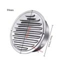 Rejilla de ventilación redonda 80 mm 78x125x35 mm Acero inoxidable 201 Protección contra insectos Ventilación exterior e interior Extracción y circulación de aire 5
