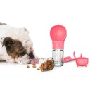 Rejse dispenser til vand og hundefoder Flaske med drikkeskål Aftagelig beholder til foder Plads til poser Volumen 300 ml 7