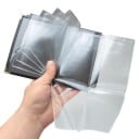 Rejseetui til dokumenter med gennemsigtige plastlommer Cover til ID-kort og kort i PU-læder Vintage udseende Gyldne hjørner Mål 13 x 9,5 9