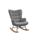 Relaxační houpací křeslo s plyšovým čalouněním a vysokým opěradlem 92x68 cm dřevěné ližiny a kovová konstrukce do ložnice i obývacího pokoje 3