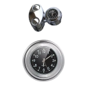 Relógio à prova de água para moto com mostrador que brilha no escuro Acessórios para guiador 22–25 mm Relógio moto com bateria Chave e amortecedor 4