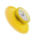 Relógio de casa de banho com ventosa Cifrão analógico com números árabes Silicone e PVC Dimensões 87 x 25 mm Inclui bateria de botão R44 6