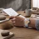 Relógio de pulso mostrador com efeito de areia à prova de água 100 m Caixa 36 mm Aço inoxidável 316L Vidro mineral Para uso diário e natação 6