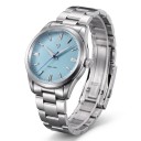Relógios clássicos para homem com movimento Quartz VH31 Vidro de safira À prova de água até 100 m Caixa de 38 mm Bracelete em aço inoxidável 6