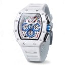 Relógios de desporto para homem ONOLA Skeleton com data e ponteiros luminosos À prova de água 30 m Caixa 45 x 51 mm Bracelete de silicone 4
