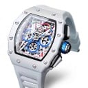 Relógios de desporto para homem ONOLA Skeleton com data e ponteiros luminosos À prova de água 30 m Caixa 45 x 51 mm Bracelete de silicone 5