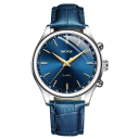 Relógios de homem quartz de negócios 40–44 mm Relógios desportivos com pulseira de couro Fivela Relógios de pulso elegantes para o tempo livre 1