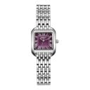 Relógios de senhora de luxo com caixa quadrada 24 x 29 mm Números romanos Movimento de quartzo Aço inoxidável Bracelete articulado 15