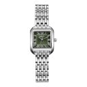 Relógios de senhora de luxo com caixa quadrada 24 x 29 mm Números romanos Movimento de quartzo Aço inoxidável Bracelete articulado 13