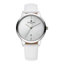 Relógios de senhora elegantes e luxuosos com data 38 mm de diâmetro 8,5 mm de espessura Movimento quartz Aço inoxidável Pulseira de couro À 6