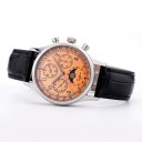 Relógios mecânicos de luxo para homem Chronógrafo com fases da Lua e data Tampa transparente Caixa de 41 mm Vidro de safira Aço 316L Bracelete 12
