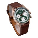 Relógios mecânicos de luxo para homem Cronógrafo com corda manual Bracelete de couro Caixa de 38 mm Vidro de safira Aço inoxidável 316L Fundo 8