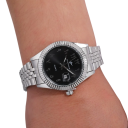 Reloj de acero inoxidable para hombre, elegante reloj de negocios de 40-44 mm, pulsera de cuarzo con números arábigos, 22-23 cm, estilo 4