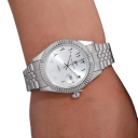 Reloj de acero inoxidable para hombre, elegante reloj de negocios de 40-44 mm, pulsera de cuarzo con números arábigos, 22-23 cm, estilo 5