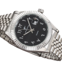 Reloj de acero inoxidable para hombre, elegante reloj de negocios de 40-44 mm, pulsera de cuarzo con números arábigos, 22-23 cm, estilo 6