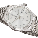 Reloj de acero inoxidable para hombre, elegante reloj de negocios de 40-44 mm, pulsera de cuarzo con números arábigos, 22-23 cm, estilo 7
