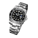 Reloj de cuarzo de acero inoxidable para hombre, 35-39 mm, resistente al agua, para buceo, con manecillas luminosas, cierre plegable 10