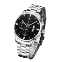 Reloj de cuarzo de lujo para hombre con pulsera de acero inoxidable Accesorio elegante Reloj de negocios Resistente a arañazos Diseño moderno 2