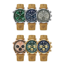 Reloj de cuero de lujo para hombre, de cuarzo, resistente al agua, que brilla en la oscuridad, elegante reloj de pulsera con correa de 24 cm, caja de regalo. 2