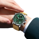 Reloj de cuero de lujo para hombre, de cuarzo, resistente al agua, que brilla en la oscuridad, elegante reloj de pulsera con correa de 24 cm, caja de regalo. 6