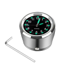 Reloj de manillar de motocicleta cromado resistente al agua, de cuarzo y aluminio, de 22-25 mm, con esfera luminosa y visión nocturna 3