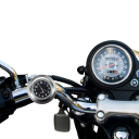Reloj de manillar de motocicleta cromado resistente al agua, de cuarzo y aluminio, de 22-25 mm, con esfera luminosa y visión nocturna 7