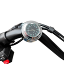 Reloj de manillar de motocicleta cromado resistente al agua, de cuarzo y aluminio, de 22-25 mm, con esfera luminosa y visión nocturna 11