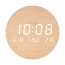 Reloj de pared digital LED con temperatura, fecha y hora 22 x 20,5 x 3,5 cm para interiores modernos 5
