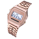 Reloj deportivo digital para hombre con pantalla LED, pulsera de acero inoxidable y metal, resistente al agua, 22 cm 2