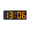 Reloj despertador digital con control de voz Pantalla LED de 17 cm Superficie de espejo 5 niveles de brillo Alimentación USB 12/24H Modo 6
