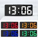 Reloj despertador digital con control de voz Pantalla LED de 17 cm Superficie de espejo 5 niveles de brillo Alimentación USB 12/24H Modo 1