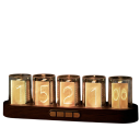 Reloj despertador tubular con luces de colores 268 x 69 x 79 mm, alimentación USB, incluyendo manual y cable de alimentación 3