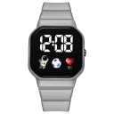 Reloj digital para niños con pantalla LED, colorido reloj de silicona resistente al agua con gran capacidad de lectura, reloj 4
