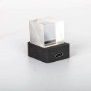 Reloj inteligente mini con pantalla GeekMagic de 38 x 35 x 31 mm, WiFi, con LED meteorológico, panel cúbico transparente, alimentación USB, visualización de la hora e imágenes. 1