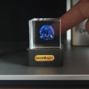 Reloj inteligente mini con pantalla GeekMagic de 38 x 35 x 31 mm, WiFi, con LED meteorológico, panel cúbico transparente, alimentación USB 4