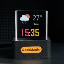 Reloj inteligente mini con pantalla GeekMagic de 38 x 35 x 31 mm, WiFi, con LED meteorológico, panel cúbico transparente, alimentación USB 11