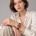 Relojes automáticos para dama Berny Open Heart con tapa transparente Resistente al agua 50 m Diámetro 36 mm Acero inoxidable Cristal de zafiro 10