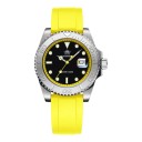 Relojes de buceo para hombres con fecha Bisel giratorio de acero Resistente al agua 200 m Caja de 41 mm Acero inoxidable 316L Correa de goma 9