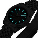 Relojes de hombre con bisel estriado Cristal de zafiro Resistente al agua 100 m Caja de 36 mm Acero inoxidable 316L Pulsera de acero 7