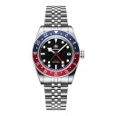 Relojes de hombre GMT con fecha Resistente al agua 200 m Índices luminosos BGW9 Caja de 39 mm Acero inoxidable 316L Cristal mineral Para nadar 4