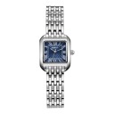 Relojes de lujo para dama con caja rectangular 24 x 29 mm Números romanos Movimiento de cuarzo Acero inoxidable Pulsera de eslabones 12