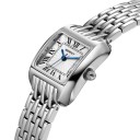 Relojes de lujo para dama con caja rectangular 24 x 29 mm Números romanos Movimiento de cuarzo Acero inoxidable Pulsera de eslabones 5