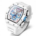 Relojes deportivos de cuarzo para hombre ONOLA Skeleton con fecha y manecillas luminosas Resistente al agua 30 m Caja 45 x 51 mm Correa 3