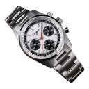 Relojes mecánicos de lujo para hombre Cronógrafo con cuerda manual Tapa transparente Caja de 38 mm Cristal de zafiro Acero inoxidable 316L Pulsera 10