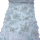 Renda bordada em rede 21 cm x 91 cm Renda decorativa em poliéster com motivo vegetal Tecido decorativo para costura de decorações de vestuário e criações handmade 3