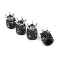 Renkaiden venttiilikorkit kruunulla ja kimaltavilla kivillä 4 kpl Koristeelliset venttiilikorkit Koko 1,9 x 1,5 cm Näyttävä koriste 2
